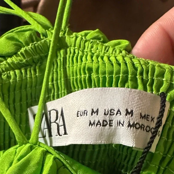 Zara Bright Green Crop Top - Picture 6 of 7